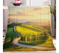 Sherpa Fleece Blanket Tuscany Italy Green Soft Cosy Warm Fluffy Throw Blanket, Throw Blanket for Bed Sofa Chairs, Throw Blanket as Gifts for Kids, Adult 130x150 cm