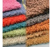 Sherpa Fleece Lining Fabric Curly Hair Soft Stretch Faux Fur Material for Home Decor Upholstery DIY Craft Sewing Plush Toy(Blue,45 * 40cm)