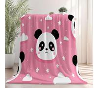 Sherpa Fleece Throw Baby Blanket 28"x39" - Cute Panda Head Print All Season Fluffy Pink Blanket, Soft Warm Fleece Blankets and Throws for Chair Bed Sofa