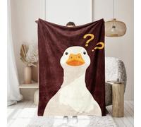 Sherpa Fleece Throw Blanket 150x200cmCute little white duck,Warm Soft Cozy Fleece Blanket For Bed Sofa Camping Or Travel,Christmas Birthday Gifts For Kids Family Friends