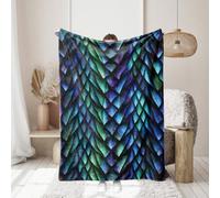Sherpa Fleece Throw Blanket 180x200cm Iridescent Dragon Scales,Warm Soft Cozy Fleece Blanket For Bed Sofa Camping Or Travel,Christmas Birthday Gifts For Kids Family Friends