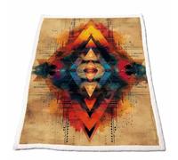 Sherpa Fleece Throw Blanket, Eye Soft Weighted Blanket Winter Autumn Bedding Large 55x80 In Thick Warm and Breathable for Chair Sofa Couch Bed Travel Room Decor Gifts for Women (Abstract) DLSJ-1918