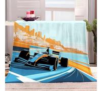 Sherpa Fleece Throw Blanket F1 Racing Car Printed Fleece Blanket Plush Throw Bed Blanket 130x150 cm Soft Fluffy Warm Winter Blanket, Bedding Throw Blanket for Sofa