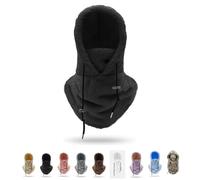 Sherpa Hood, Unisex Warm Ski Hooded Scarf, Balaclavas for Men Winter, Balaclava Women, Snoods for Men, Winter Hat with Neck and Face Cover, For Outdoor Skiing Cycling Walking Winter Adventures(Black)