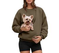 Sherpa Hoodies with Kangaroo Pouch Funny Sweatshirts with Cat Pocket Dog Puppy Carrier Winter Warm Fuzzy Fleece Long Sleeve Pullover Cute Pet HolderTops for Pet Animal Lover