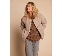 Sherpa jacket with leopard lining for women, mother-daughter capsule collection by ENVIE DE FRAISE taupe