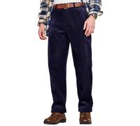 Pegasus Men's Sherpa Lined Cord Trousers with Stretch Waist - 8 Wale Cord, Button & Zip Fly Thermal Trousers Navy 34W / 27L