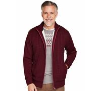 Sherpa-Lined Marl Knitted Zipper Cardigan Pegasus Burgundy XL