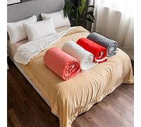 Sherpa Teddy Lush Super Soft [KING] Blanket Faux Fur Shaggy with Crystal Fleece at back Cosy Fluffy Fuzzy Warm Solid for Sofa Couch & Bed Décor Double ply Reversible Throw (Gold Latte, K- 200x240cm)