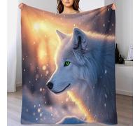 Sherpa Throw Blanket-3D Lone Wolf Stylish Design Super Soft Fuzzy Cozy Warm Arctic Wolf Blankets 40x50inch(100x130cm) Thick Plush Fluffy Furry Deco for Teen Girls Couch Bed Sofa Men Boys Gift