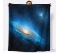 Sherpa Throw Blanket Fantasy Spiral Galaxy 180 x 200 cm Fleece Super Fluffy Fleece Throw Blankets, Blue Lightweight Flannel Blankets, for Adults Kids Soft Warm Blanket