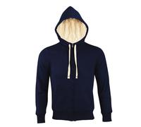 Sherpa Zip-Up Hooded Sweatshirt Hoodie SOL'S Navy S
