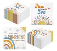 Sherr 100 Pcs Here Comes the Son Baby Shower Decoration Disposable Boho Napkins Retro Sunshine Rainbow Paper Napkins Boho Party Decorations for Boy 1st Birthday Party Supplies