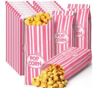 Sherr 1000 Pcs Popcorn Bags Bulk Retro Stripes Disposable Popcorn Bags for Movie Nights Christmas Circus Carnival Party Favors Birthday Party Event Supplies Machine Accessories (1oz,Pink)