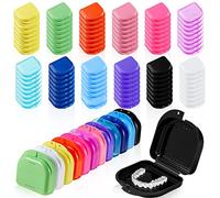 Sherr 120 Pcs Dental Retainer Case with Holes 12 Colors Denture Case Mouth Guard Holder Multicolored Retainer Holder False Teeth Container for Travel Office Home