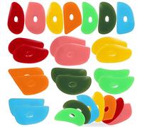 Sherr 21 Pcs Soft Ribs for Pottery Clay Silicone Rib Ceramics Tools Pottery Rubber Clay Ceramic Ribs for DIY Smooths Shapes Sculpting Tools, 7 Styles(Bright Color,Classic Style)
