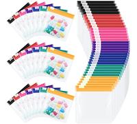 Sherr 35 Pcs Pill Pouch Set Reusable Translucent Medicine Organizer Self Sealing Medicine Bag Travel Plastic Pill Bags with Slide Lock for Storage (Classic Colors)