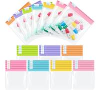 Sherr 35 Pcs Pill Pouch Zippered Pill Pouch Set Reusable Translucent Medicine Organizer Self Sealing Medicine Organizer Travel Plastic Bags with Slide Lock for Storage(Sweet, Macarons Color)