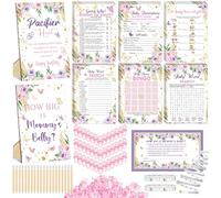 Sherr 424 Pcs Butterfly Baby Shower Pacifier Hunt Game Include Hunt Sign and 50 Acrylic Pacifiers Bingo Price Guess How Is Big Search for Baby Shower Game Decoration Gifts Gender Reveal Party Decor