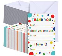 Sherr100 Sets Kids Thank You Cards with Envelopes Kids Fill in the Blank Thank You Cards Thank You Postcards Kids Thank You Notes Kids Appreciation Greeting Cards for Boys Girls Birthday Graduation