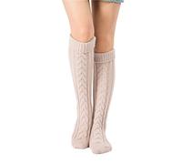 SherryDC Women's Cable Knit Long Boot Stocking Socks Knee High Winter Leg Warmers - - One Size