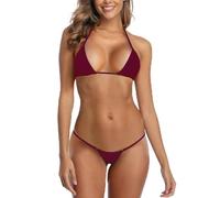SHERRYLO Micro Bikini Extreme G String Thong Bikinis Sexy Mini Bathing Suit for Women Womens Swimsuits Microkini Swimsuit, 1890-brown, S