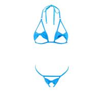 SHERRYLO Micro String Bikini Slutty Crotchless Extreme Bikinis Sexy Exotic Mini Gstring Thong Swimsuit Skimpy Bathing Suit, 17119-turquoise, One Size