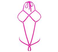 SHERRYLO Slingshot Bikini Spider Extreme One Piece Sling Micro Bikinis G String Exotic Slutty Lingerie Set, Fuchsia, One Size