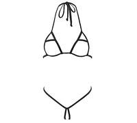 SHERRYLO Women Lingerie Sets No Coverage Bikini G String Thong Extreme Nude Bikinis Exotic, 1602-black, One Size