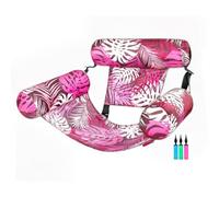 Sherum Aqualounge Aqua Lounge, Floating Mat Hammock Plant Pattern Water Raft, Inflatable Pool Chairs for Adults Heavy Duty with PVC Material, for Party Summer Water Beach Fun (Pink)