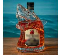 Sherum Bruce The Shark Whiskey Bottle, Jaws 50th Anniversary Limited Edition Whiskey Bottle,Unique Transparent Engraved Animal Shape Glass, for Whisky Lover Men Dad Husband (B)