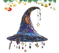 Sherum Serum Pubyfun Graddi Spellshine,Sherum Spellshine,2D Magical Witch Hat Suncatcher Design,Halloween Witch Hat Design Hanging Ornament,Acrylic Sun Catcher Halloween Easter Gift (A)