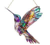 Sherum Spirit Birds, Hummingbird Acrylic Decor, Winged Cardinal Christmas Ornaments, Stain Glass Hummingbird Hanging Ornaments, Humming Bird Suncatchers Hanging Ornaments Christmas Home Decor(A)