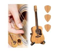 Sherum Strumbox,Sheremart Strumbox,Dotmalls StrumBox,Wooden Acoustic Guitar Pick Box,Guitar Pick Necklace,Guitar Pick Holder,Wood Portable Guitar Pick Display Case with Stand Storage Case (1Set)