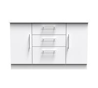 Sherwood Large Sideboard White 2 Doors 3 Drawers 128cm