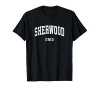 Sherwood Ohio OH Vintage Athletic Sports Design T-Shirt, Men, Black, Medium