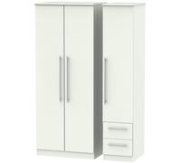 Sherwood Porcelain 3 Door Triple Wardrobe - RHF 2 Drawers
