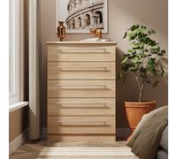 Sherwood Tall Chest of Drawers Light Oak 5 Drawers 77cm