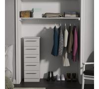 Sherwood Tall Tallboy Grey 5 Drawers 40cm