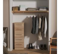 Sherwood Tall Tallboy Light Oak 5 Drawers 40cm