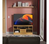 Sherwood TV Unit Natural 5 Shelves 1 Drawer 112cm