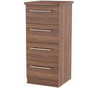 Sherwood Walnut Effect 4 Drawer Narrow Chest