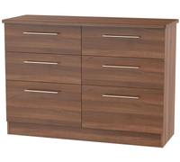 Sherwood Walnut Effect 6 Drawer Midi Chest