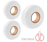 Sheryl&Rain 150m Wonder Web Hemming Tape White,1.5/2/2.5cm Iron on Hemming Tape with Measure Scissors, 164 Yard Hem Web Extra Strong No Sewing for Trousers Curtains Clothes