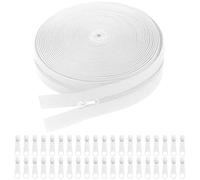 Sheryl&Rain 20m Continuous Zip and Sliders, White Zips for Sewing with 40 Sliders Metal, Nylon Coil Zippers by The Yards, Replacement Zipper Tape Roll for DIY Sewing Tailor Craft Bag(21.87 Yards)