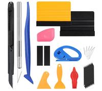 Sheryl&Rain 27Pcs Car Vinyl Wrap Tools Kit, Window Tint Kit, Wallpaper Smoothing Tool, Window Film Kit with Felt Squeegee, Edge Trimmer, Corner Squeegee, Hard Scraper for Glass Film, Install Wallpaper