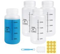 Sheryl&Rain 4 Pieces 250 ml Wide Mouth Plastic Laboratory Test Bottle with Wide Mouth, Sealed, Leak-Proof, Translucent PP Bottle, for Pill Bottles, Water Sample Bottles