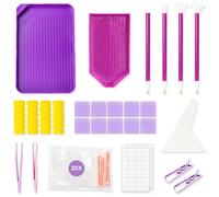 Sheryl&Rain 47Pcs Diamond Painting Accessories, Diamond Art Tools Kit with Drill Pen, Grips, Trays, Tweezers, Clay, Full 5D DIY Diamonds Art Accessories for Adults Kids Embroidery
