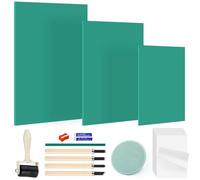 Sheryl&Rain Soft Cut Lino Sheets(A4+A5+A6), Lino Cutting and Printing Kit with Rice Paper, Green Rubber Linoleum Carving Set for Artistic Creation, Homemade Seals, Carving Practice and DIY (27 Pcs)