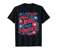 She's A Good Girl Loves Her Mama Jesus & America Too Groovy T-Shirt
